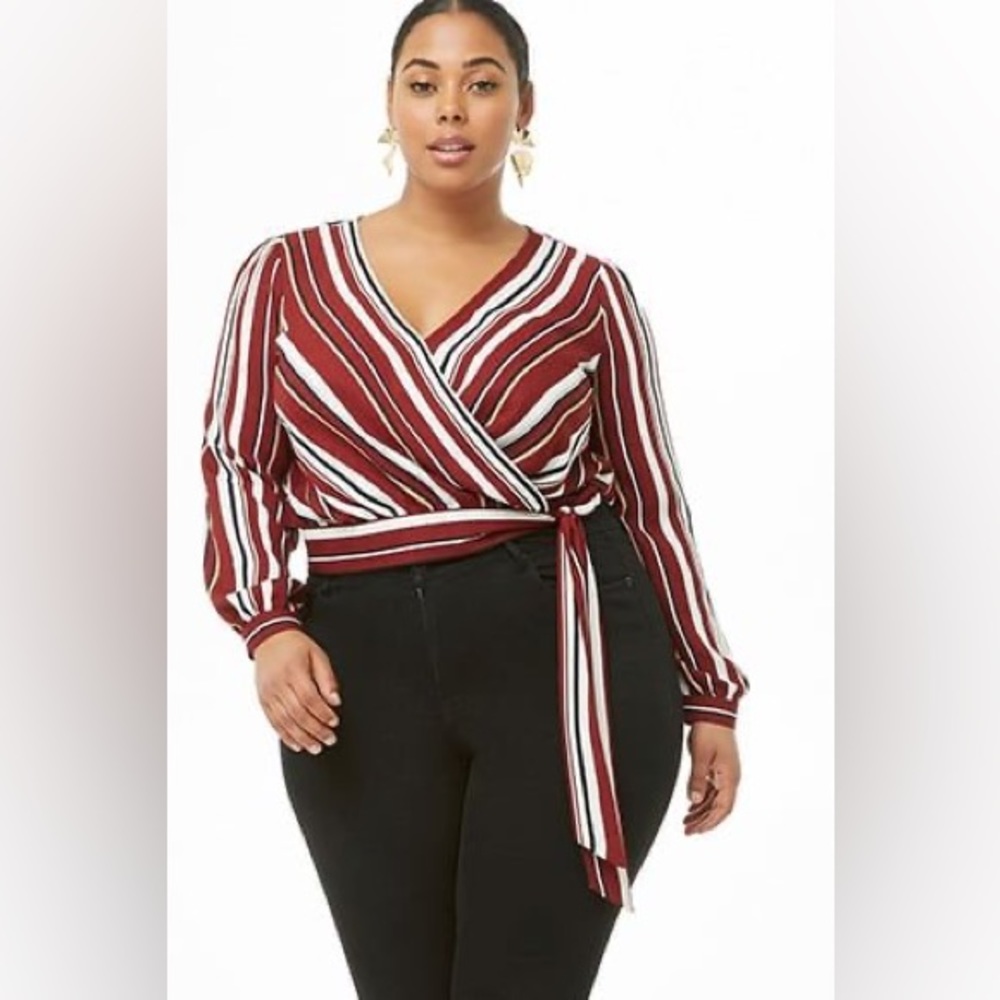 Striped Wrap Top